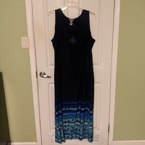 Black and Blue Maxi Dress